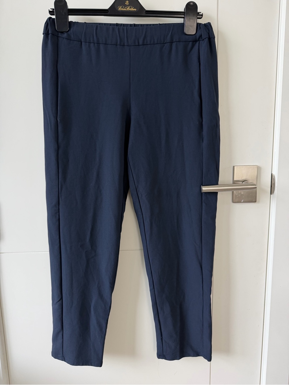 Theory Navy Straight-Leg Pull-On Pants size S
